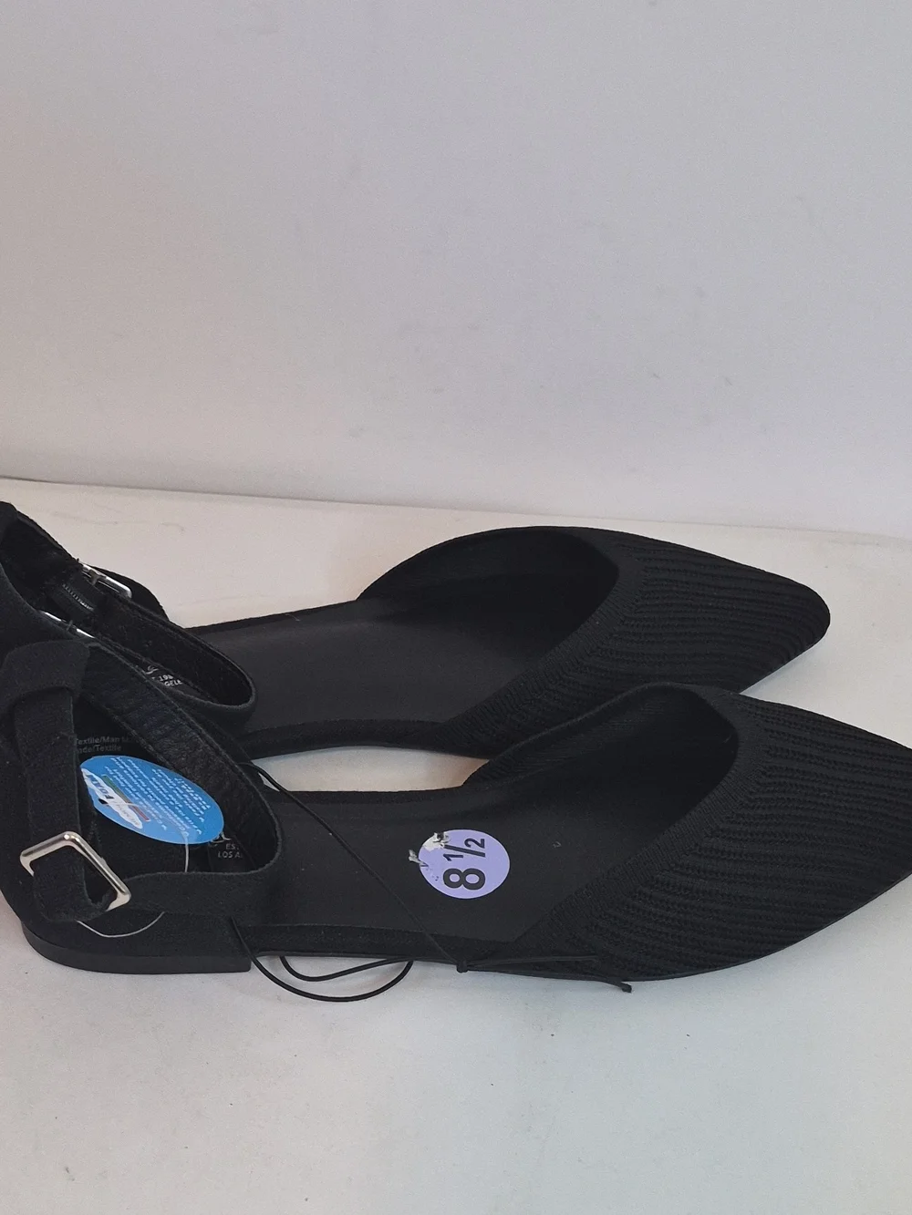 Seychelles Women's Black Pointed Toe Ankle Strap Flats Size 8.5M NWOB